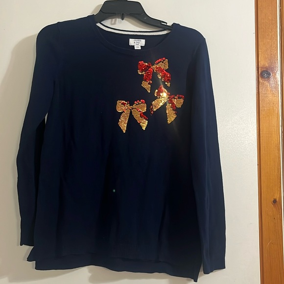crown & ivy Other - NWT Girls Sweater with bows by Crown & Ivy Size: XL; color: Blue